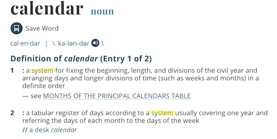 calendar definition