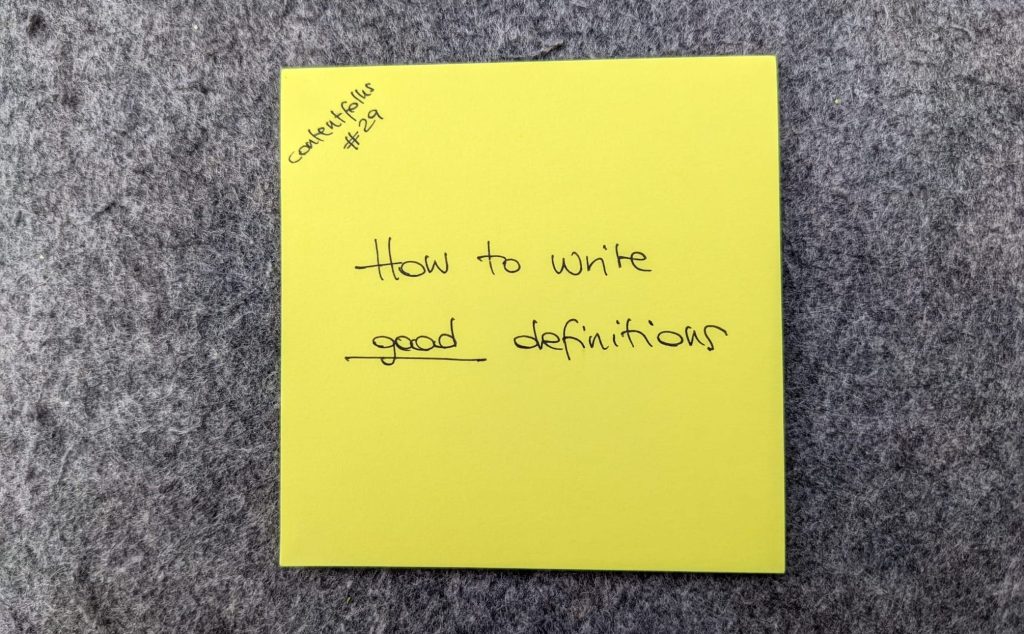 how to write good definitions